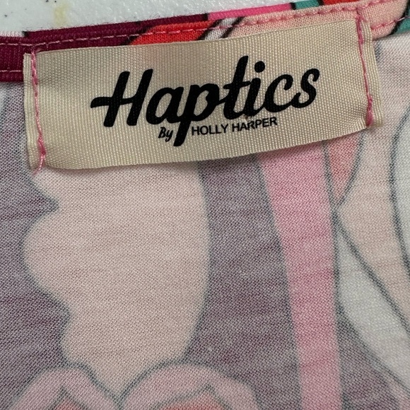 Haptics Bundle of Two Bright Colorful Short Sleeve Summer Tops Beach Vaca Summer - Picture 10 of 15